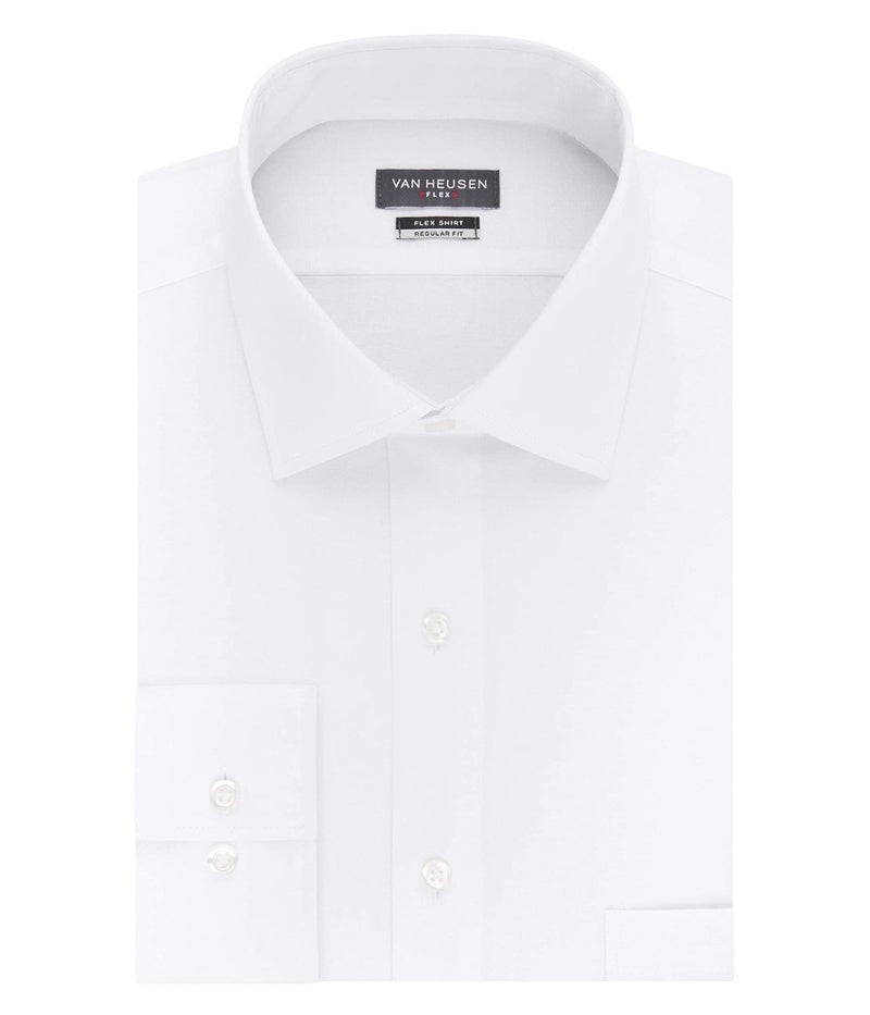 Van Heusen Men's Dress Shirt Regular Fit Flex Collar Stretch Solid, White, 16" Neck 34"-35" Sleeve, 20F6367 - Image 3